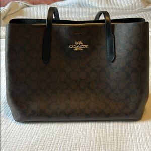 Coach Signature Black and Brown Tote